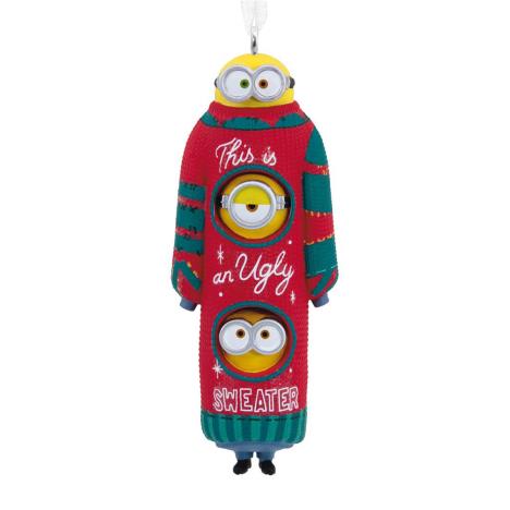 Stacked Minions Ugly Sweater Hanging Resin Christmas Figure   £7.99