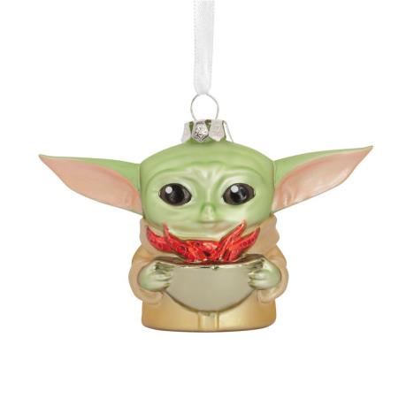 Star Wars The Mandalorian Grogu Blown Glass Hanging Ornament   £14.99