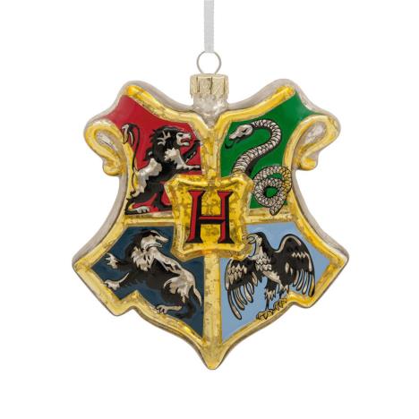 Harry Potter Hogwarts Crest Blown Glass Hanging Ornament   £14.99