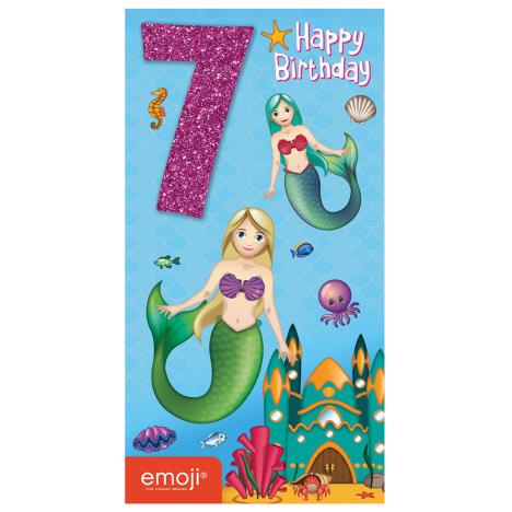 Emoji Mermaid 7th Birthday Card  £1.99