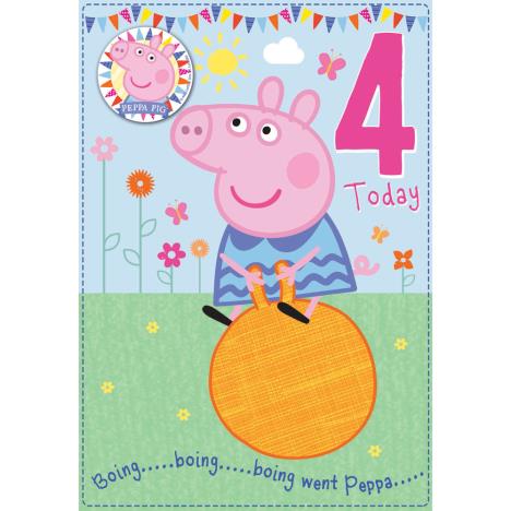 4 Today Peppa Pig Birthday Card With Badge  £2.10