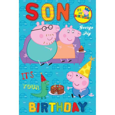 Son Peppa Pig Birthday Card With Badge  £2.69