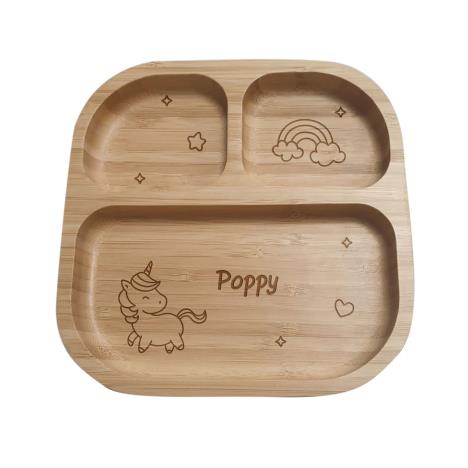 Personalised Unicorn Kids Bamboo Suction Plate   £26.99