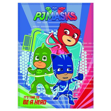 PJ Masks Time To Be A Hero Multi Colour Fleece Blanket (5204679138957-2 ...
