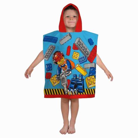 Lego City Construction Hooded Towel Poncho  £6.99