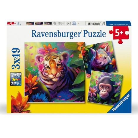 Jungle Babies 3 x 49pc Jigsaw Puzzles   £6.99