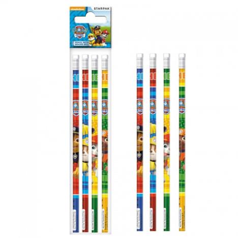 Paw Patrol Pencils With Erasers Pack of 4   £1.29