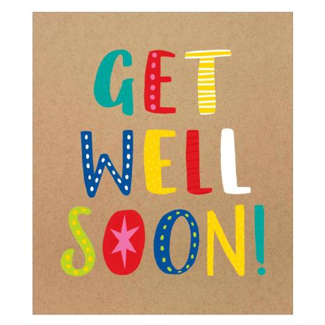 Colourful Letters Get Well Soon Card   £1.75