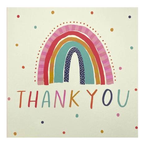 Artistic Rainbow Thank You Card   £2.00