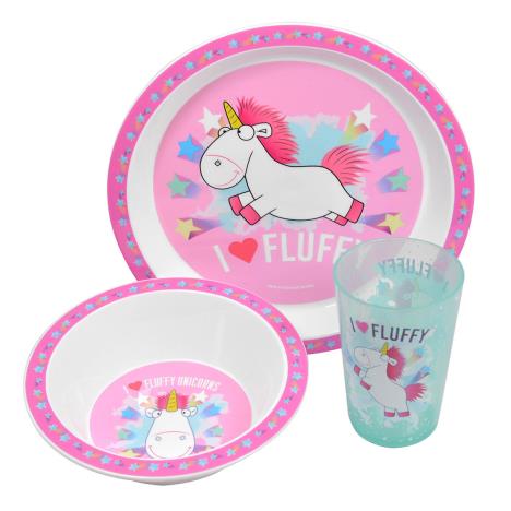 Despicable Me Fluffy Unicorn 3 Piece Mealtime Set  £7.99