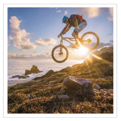 Mountain Bike Sunset View Greetings Card   £2.50