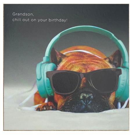 Grandson Photographic Chill Out Birthday Card   £2.50