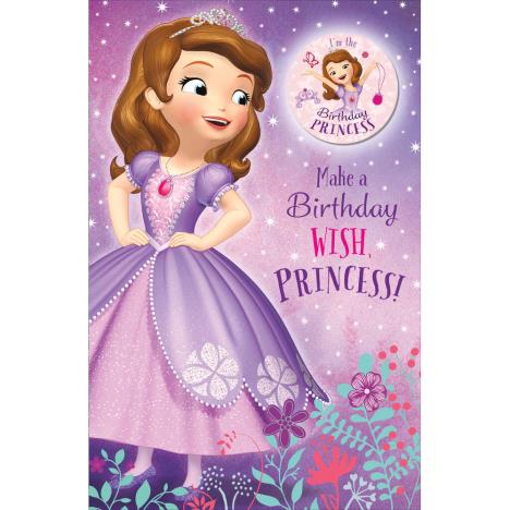 Birthday Princess Sofia the First Birthday Card With Badge  £1.89