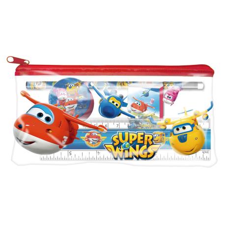 Super Wings Clear Filled Pencil Case  £2.99