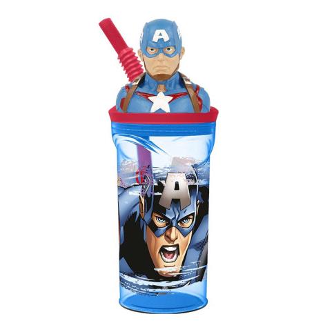 Marvel Captain America 3D Figurine Tumbler with Straw (89766 ...