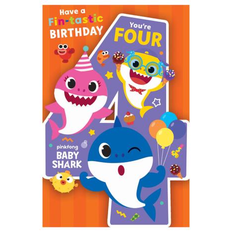 Baby Shark Shaped 4th Birthday Card  £2.69