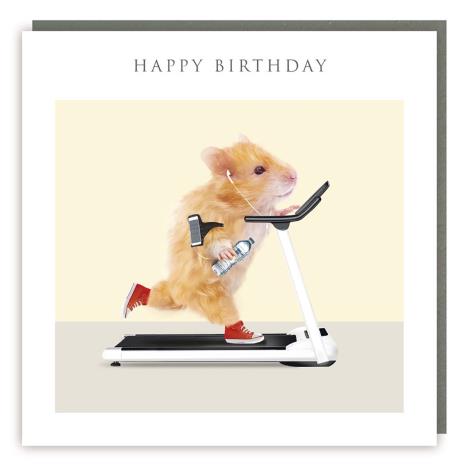 Hamster on Treadmill Birthday Card   £2.85