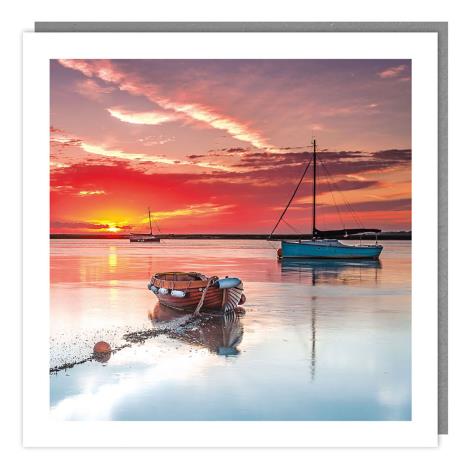 Sunset Boats in Harbour Greetings Card   £2.85