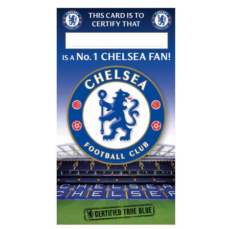 No.1 Fan Personalisable Chelsea Certificate True Blue Birthday Card  £2.45