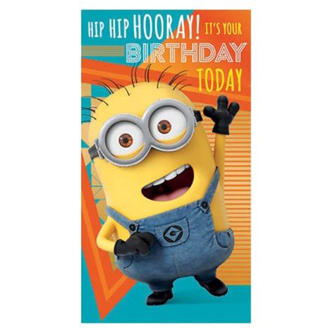 Its Your Birthday Hooray Minions Birthday Card With Stickers (DE037-1 ...