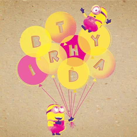 Despicable Me Crafty Minions Balloons Birthday Card (DMS03) - Character ...