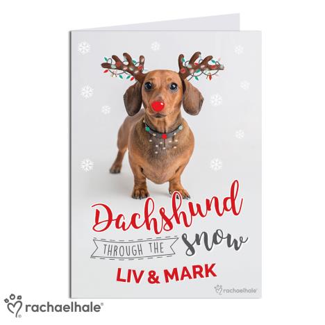 Personalised Rachael Hale Christmas Dachshund Card   £3.99