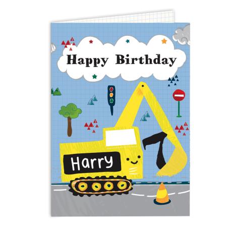 Personalised Digger Birthday Card   £3.99