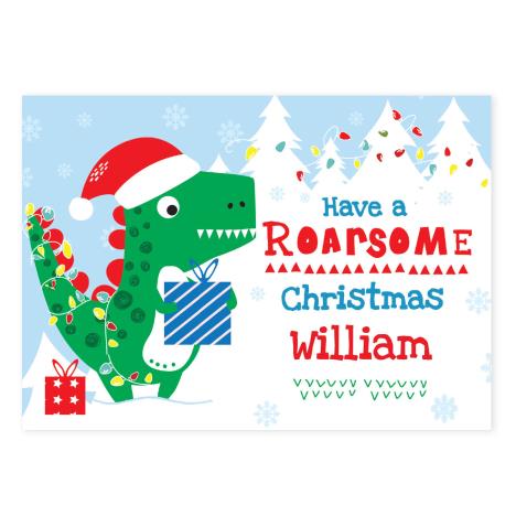 Personalised Dinosaur Have a Roarsome Christmas Card False £3.99