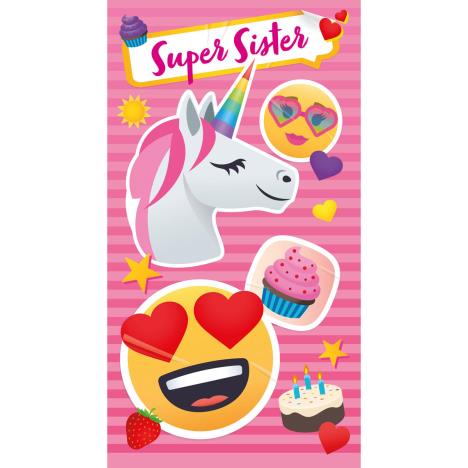 Super Sister Joy Pixels Emoji Birthday Card  £2.45