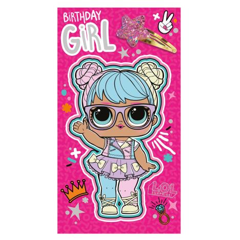 LOL Surprise Birthday Girl Card With Hair Clip (LO047) - Character Brands