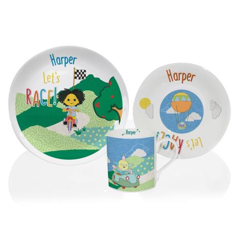 Personalised Moon and Me Let's Race Breakfast Set (MAM001) - Character ...