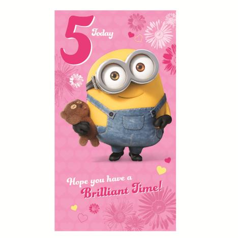 5 Today Pink Minions 5th Birthday Card  £2.45