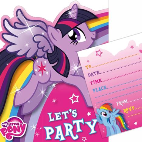 My Little Pony Party Invites Pack of 10  £2.99