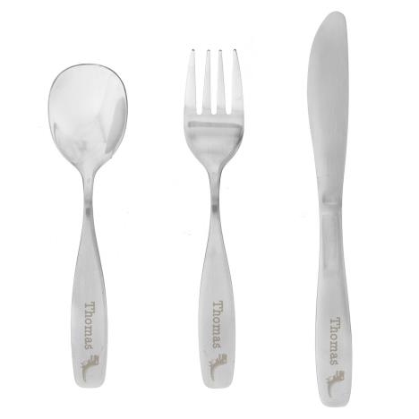 Personalised Dinosaur 3 Piece Cutlery Set False £9.99