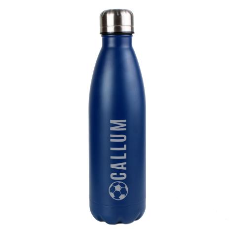 Personalised Football Navy Metal Insulated Drinks Bottle   £16.99