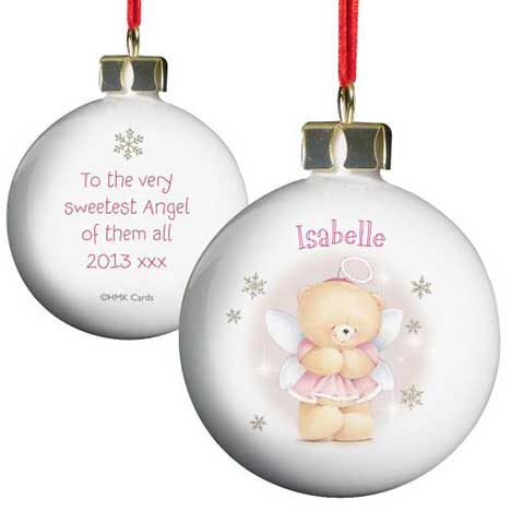 Personalised Forever Friends Angel Christmas Tree Bauble  £11.99