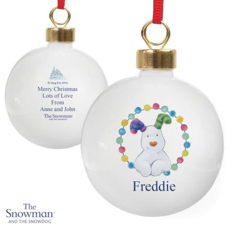 Personalised The Snowdog Christmas Bauble  £11.99