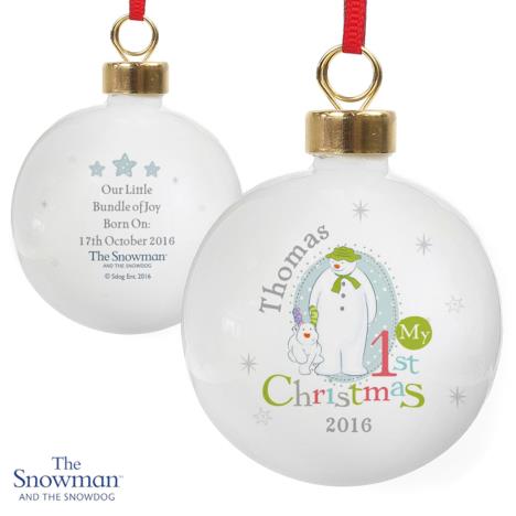 Personalised The Snowman My 1st Christmas Bauble  £11.99