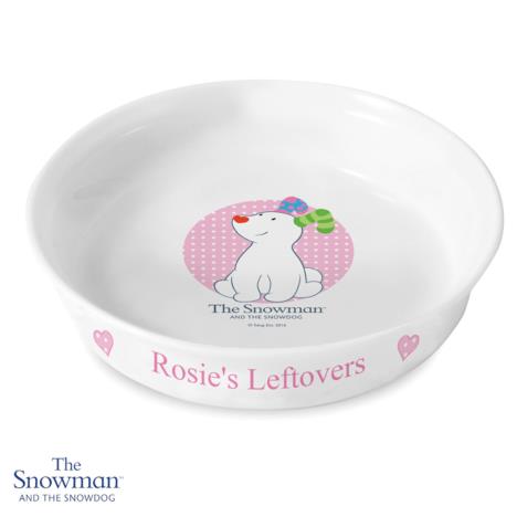 Personalised The Snowdog Pink Pet Bowl  £14.99