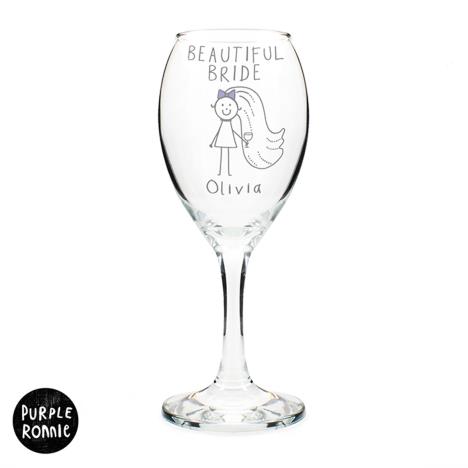Personalised Purple Ronnie Wedding Bride Wine Glass  £10.99