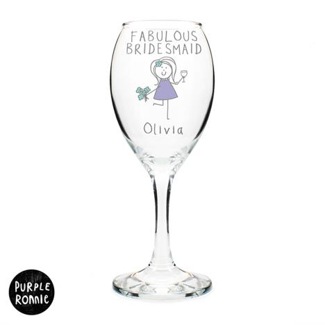 Personalised Purple Ronnie Wedding Wine Glass  £10.99