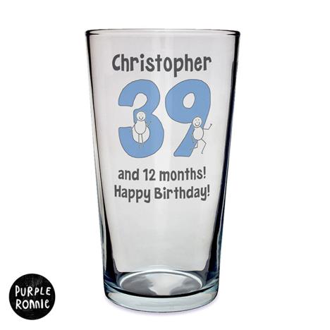 Personalised Purple Ronnie Big Age Male Straight Sided Pint Glass  £10.99