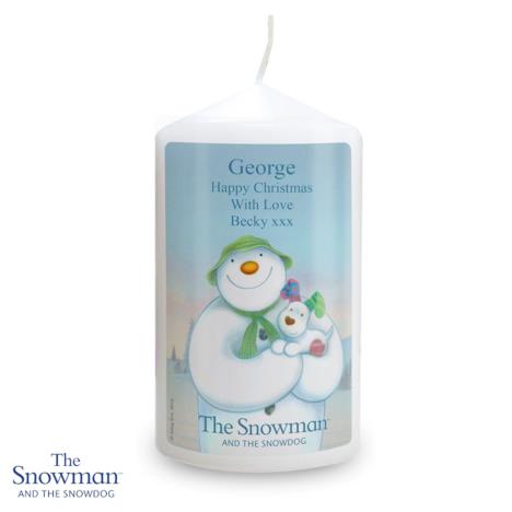 Personalised The Snowman & The Snowdog Candle  £11.99