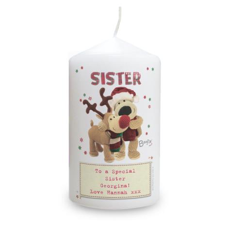 Personalised Boofle Christmas Reindeer Pillar Candle   £14.99