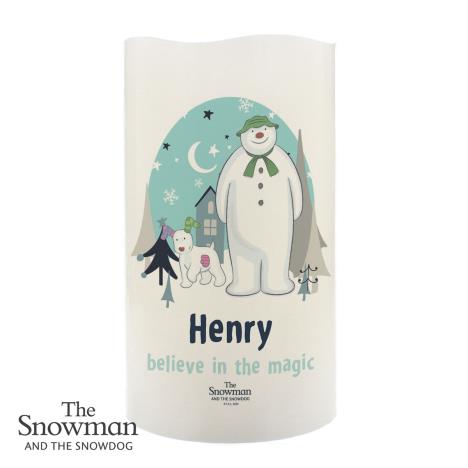 Personalised The Snowman & The Snowdog LED Candle  £13.99