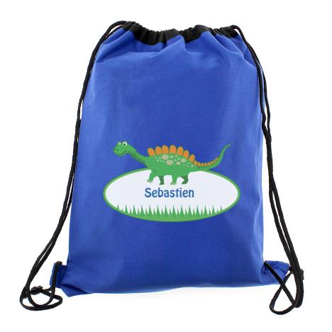 Personalised Dinosaur Waterproof Drawstring Swim / Kit Bag False £16.99