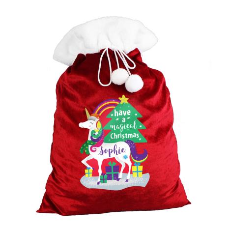 Personalised Unicorn Luxury Christmas Sack  £19.99