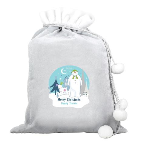 Personalised The Snowman & The Snowdog Luxury Pom Pom Sack  £22.99