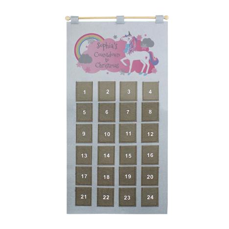 Personalised Unicorn Christmas Fabric Advent Calendar  £19.99