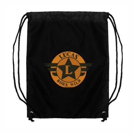 Personalised Badge Black Drawstring Bag   £14.99